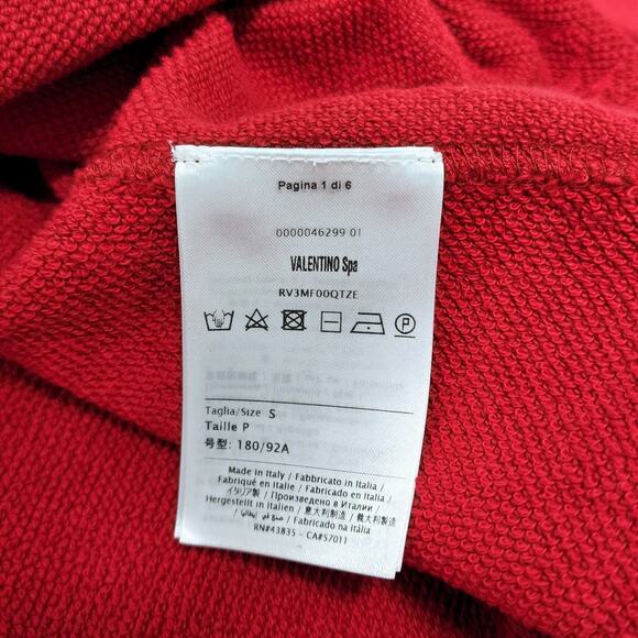 Valentino VLTN Embossed Logo Hoodie Red | Size S | MSRP $1090 - Picture 5 of 9